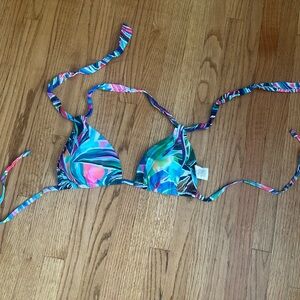 La Blanca Girls' Multicolor Blue Pink Teal Bikini Top